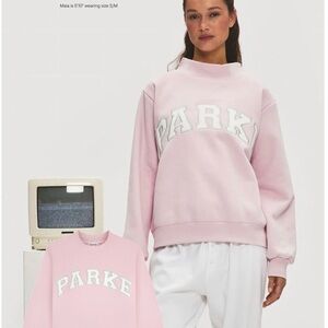 NWT PARKE March Sprinkle pink mock neck sweatshirt S/M